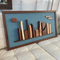 Image 1 of Midcentury Style Cityscape Framed Sculpture