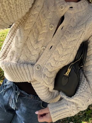 Image of Dissh Tom Chalk Cable Knit Cardigan. Size S