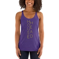 Image 3 of House Head women's racerback tank - available in black, purple, red, turquoise & white