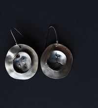 Image 1 of Walking Wild Big Organic Silver Earrings