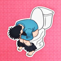 Okarun Toilet Sticker - 3"
