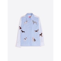 Image 3 of CAMISA AZUL RAYAS BORDADO PERRO