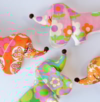 Image 1 of Handmade Retro Fabric Dachsund Toy
