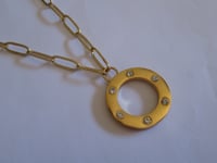 Image 2 of Kate Middleton Princess of Wales Inspired Replikate Crystal Studded Disc Necklace