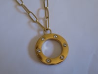 Image 4 of Kate Middleton Princess of Wales Inspired Replikate Crystal Studded Disc Necklace