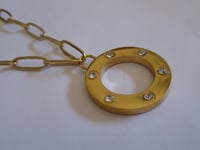 Image 3 of Kate Middleton Princess of Wales Inspired Replikate Crystal Studded Disc Necklace