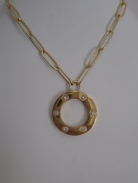 Image 1 of Kate Middleton Princess of Wales Inspired Replikate Crystal Studded Disc Necklace