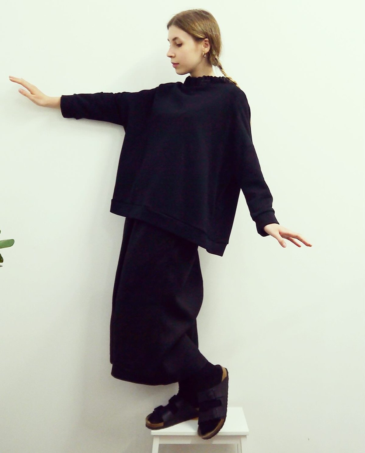 Image of Corduroy Ruched Waist Wide Leg Trousers
