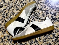 Image 1 of VEGANCRAFT original German army trainer sneaker white black stripe  made in Slovakia 