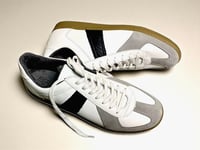 Image 2 of VEGANCRAFT original German army trainer sneaker white black stripe  made in Slovakia 