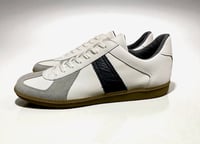 Image 3 of VEGANCRAFT original German army trainer sneaker white black stripe  made in Slovakia 