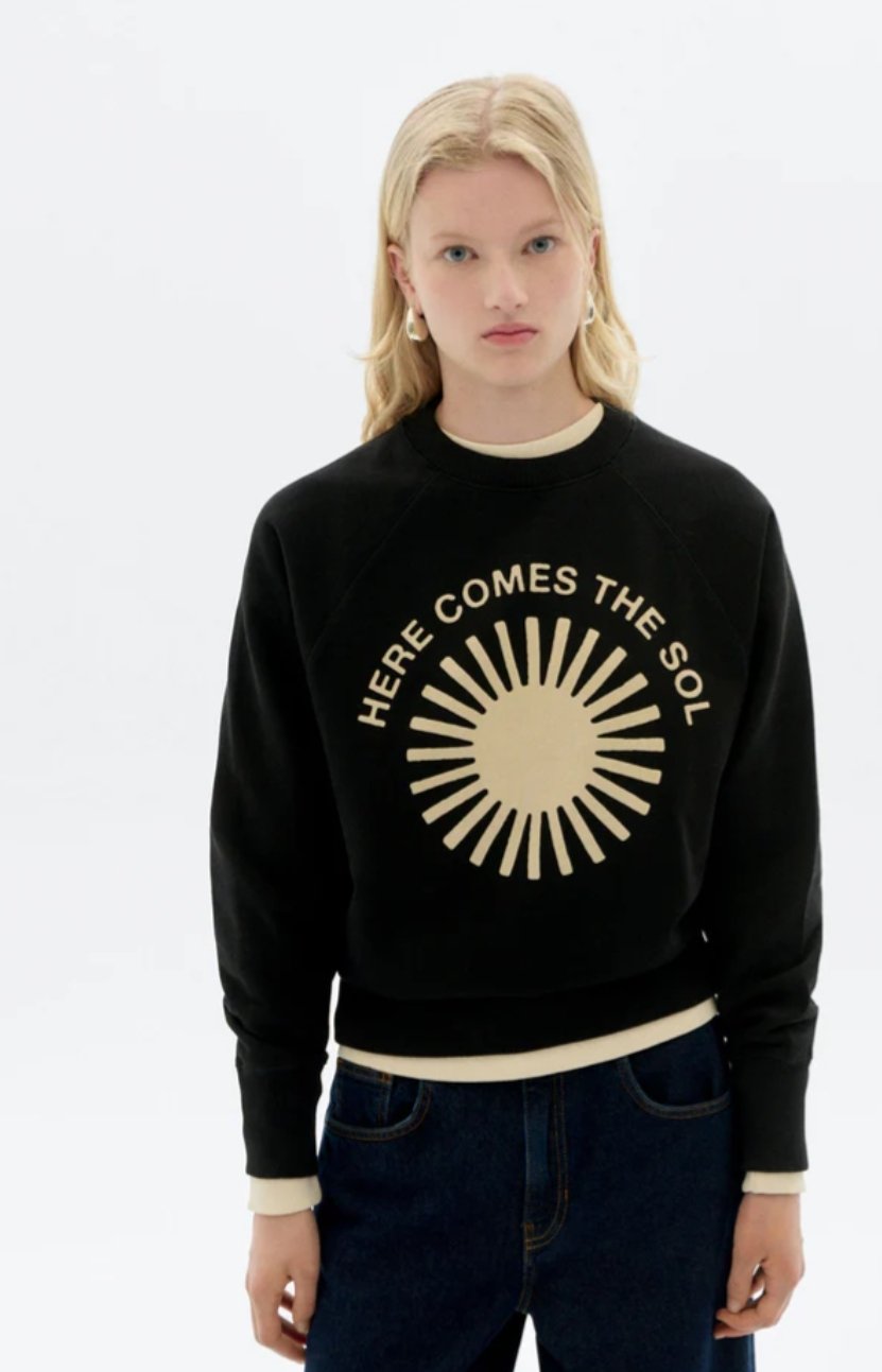 Image of 1-Sudadera retro sol negro 