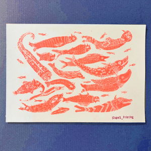 Persian Sea Creatures -  Set of Two Cards