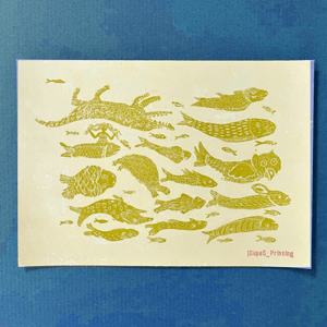 Persian Sea Creatures -  Set of Two Cards