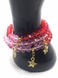 Image 2 of Cherry & Pink glass bead bracelet