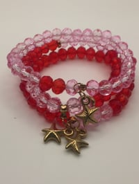 Image 3 of Cherry & Pink glass bead bracelet