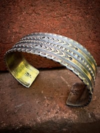 Image 3 of WL&A Handmade Ingot Old Style Arrowheads Cuff - Size 7" to 7.5" Wrist