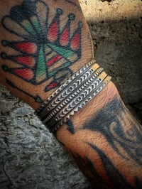 Image 6 of WL&A Handmade Ingot Old Style Arrowheads Cuff - Size 7" to 7.5" Wrist