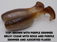 3.5" Epic Pud Swimbait (Split Belly) (2 Pack) Brown Top Clear Belly