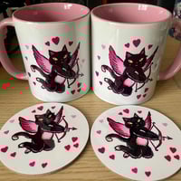 Image 4 of Lovecats Cupid Mug / Mug &amp; Coaster set