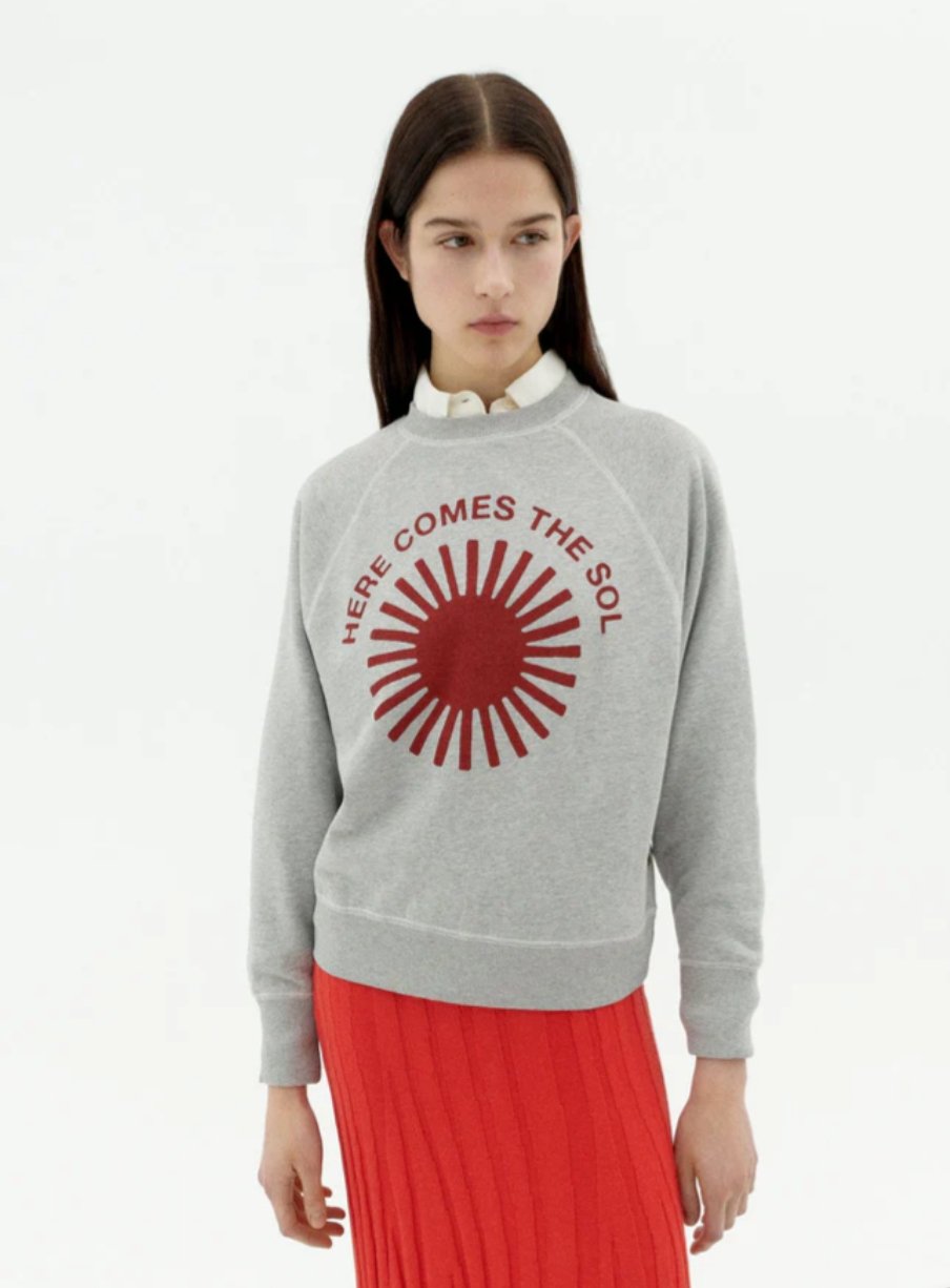 Image of 1-Sudadera retro sol rojo
