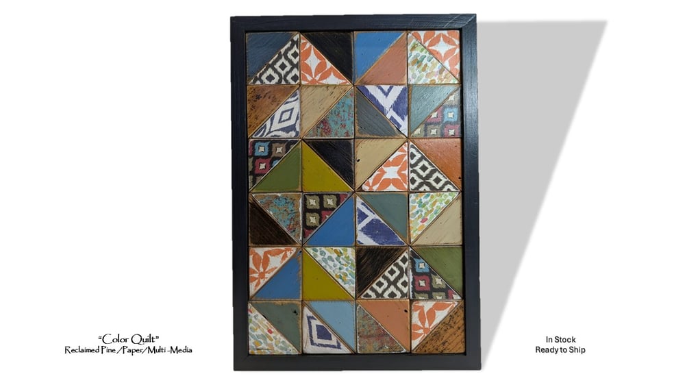 Image of Artwork Mixed Media Reclaimed Wood "Color Quilt"