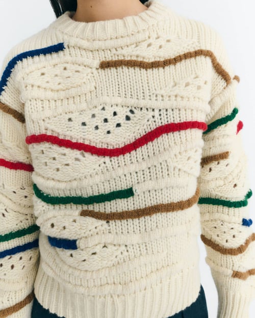 Image of 1-Jersey Multicolor Macrame Candela Knitted Sweater