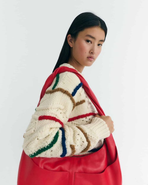 Image of 1-Jersey Multicolor Macrame Candela Knitted Sweater