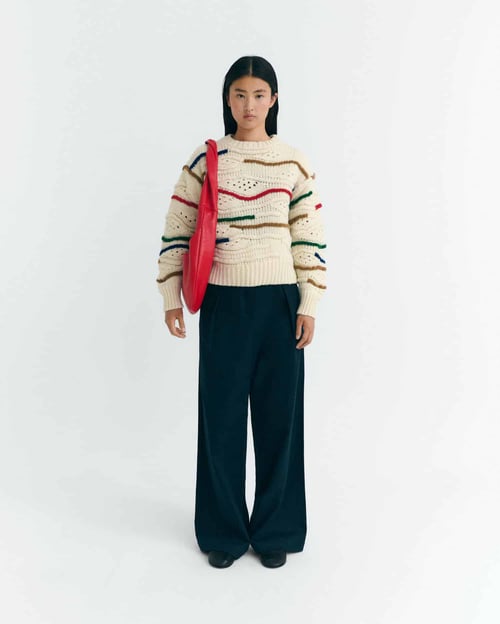 Image of 1-Jersey Multicolor Macrame Candela Knitted Sweater