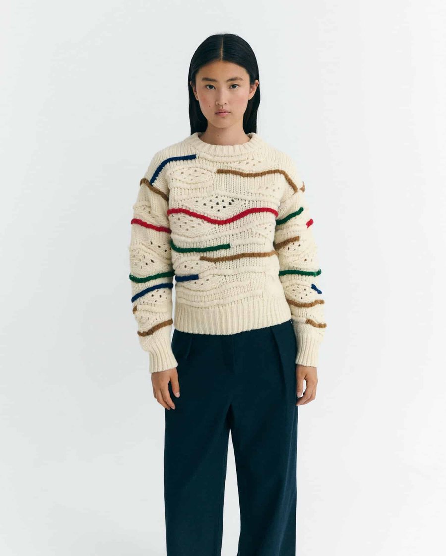 Image of 1-Jersey Multicolor Macrame Candela Knitted Sweater