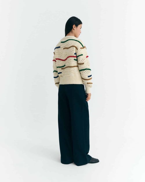 Image of 1-Jersey Multicolor Macrame Candela Knitted Sweater