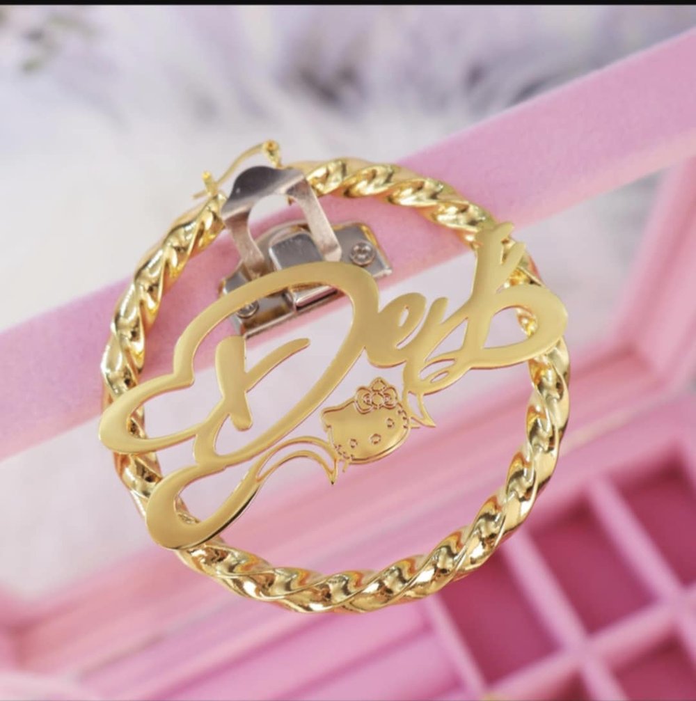 Image of Character Nameplate  earring 