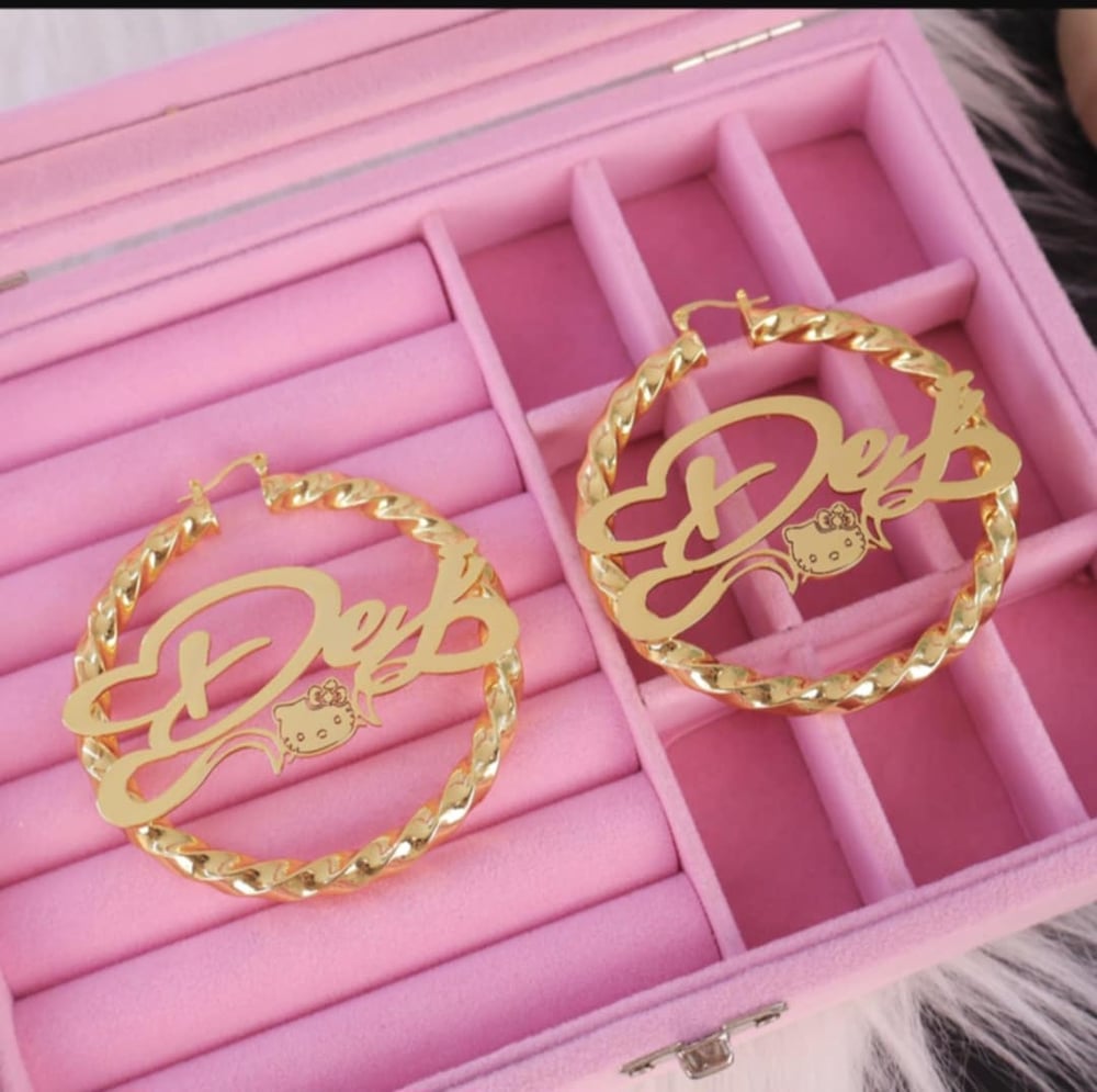 Image of Character Nameplate  earring 