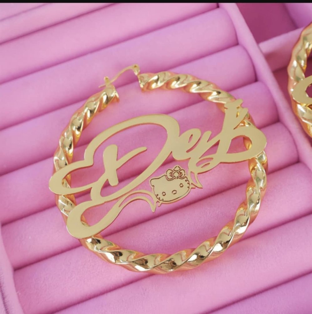 Image of Character Nameplate  earring 