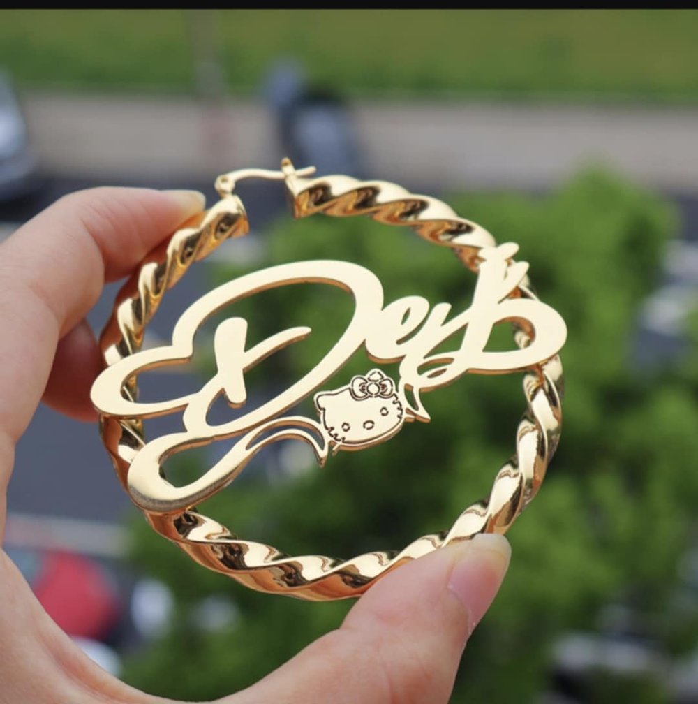 Image of Character Nameplate  earring 