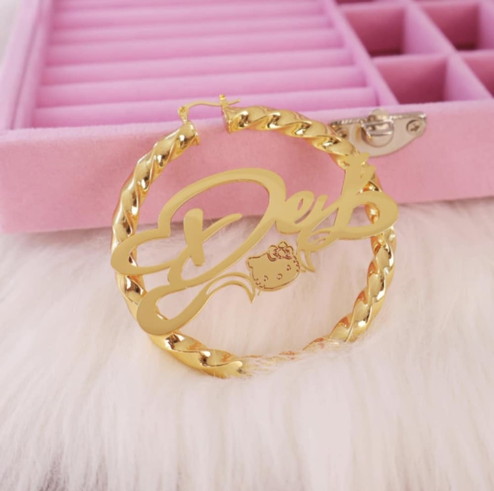 Image of Character Nameplate  earring 