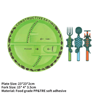 Image 3 of Constructive Eating Dino Land 3 pc Cutlery Set