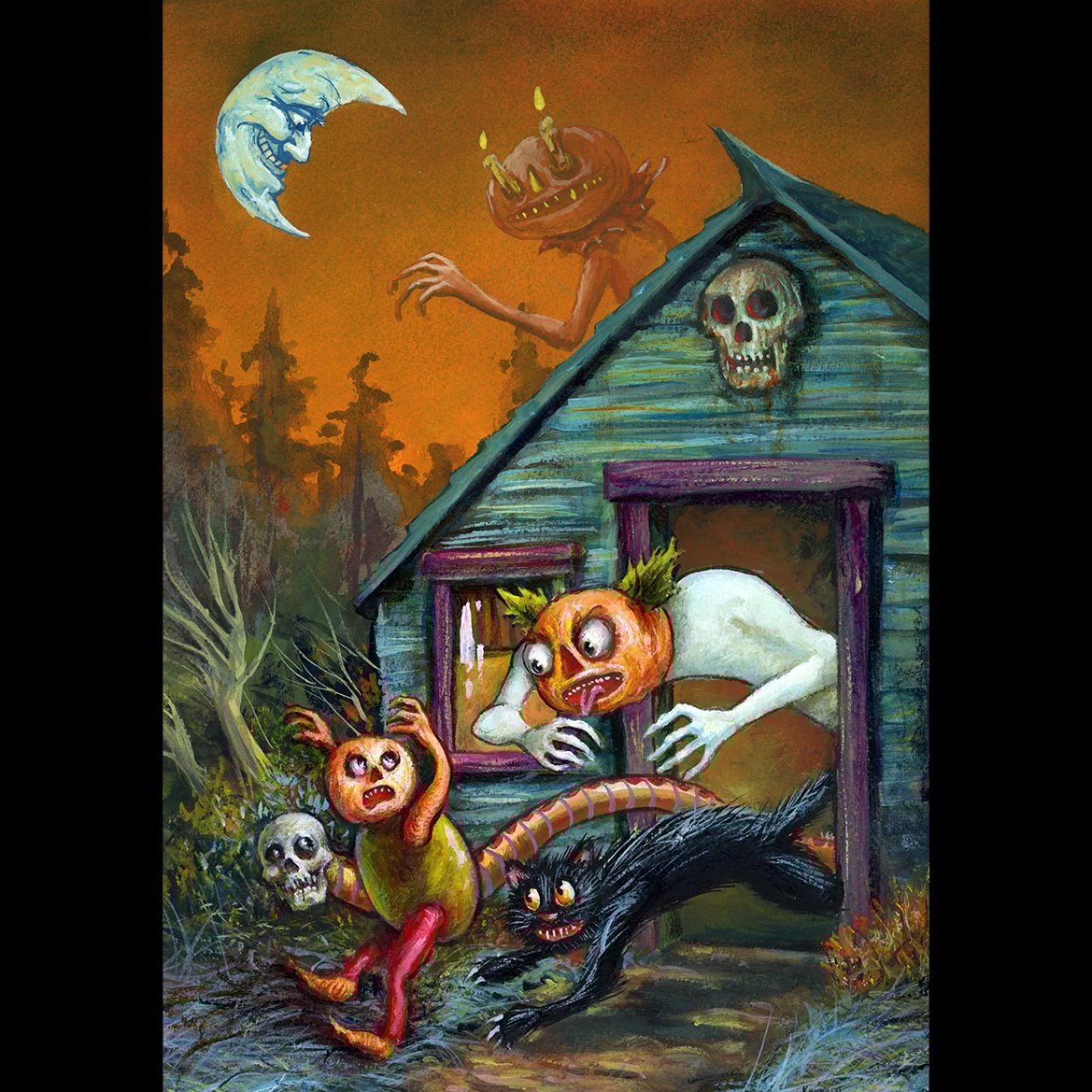 Image of "Wrong Cabin" original painting larger 9"x12" original art