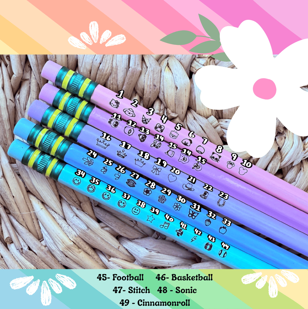 Image of Two-Tone Pencils First Name and Character/Lápices bicolor con nombre y personaje