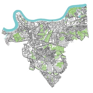 Image of Greenwich Borough Type Map - Square