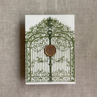 Image 10 of Castle gate printed vellum wrap for 5x7 cards PACK of 10
