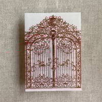 Image 18 of Castle gate printed vellum wrap for 5x7 cards PACK of 10