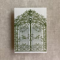 Image 9 of Castle gate printed vellum wrap for 5x7 cards PACK of 10
