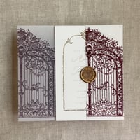 Image 13 of Castle gate printed vellum wrap for 5x7 cards PACK of 10