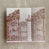 Image 19 of Castle gate printed vellum wrap for 5x7 cards PACK of 10