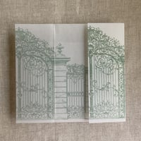 Image 17 of Castle gate printed vellum wrap for 5x7 cards PACK of 10