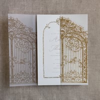 Image 6 of Castle gate printed vellum wrap for 5x7 cards PACK of 10