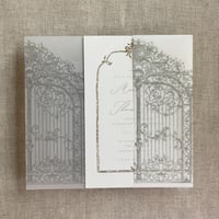 Image 15 of Castle gate printed vellum wrap for 5x7 cards PACK of 10