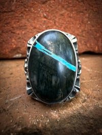 Image 2 of WL&A Handmade Viking Ribbon Thunderbird Heavy Signet Ring - Size 10