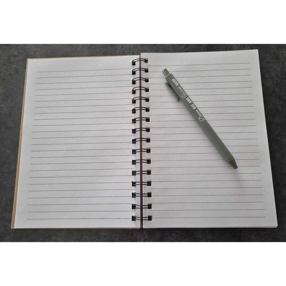 Image of Hand-drawn Spiral Bound Notebook and Pen